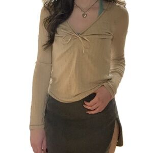 Beige Long Sleeve Women's Top